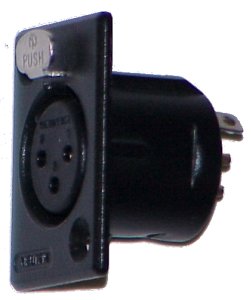 Neutrik NC3FP-1B Female XLR Panel-Mount, Black