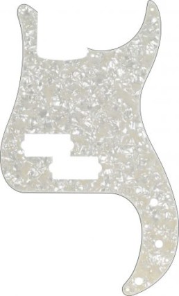 Fender American Standard Precision Bass 13-Hole Pickguard, White Moto