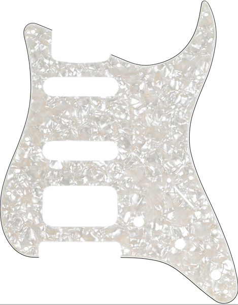Fender Lone Star Strat 11-Hole Pickguard, One Humbucker & Two Single Coils, White Pearl