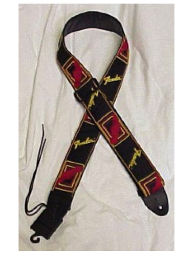 Fender Monogrammed Strap Black, Yellow, Red