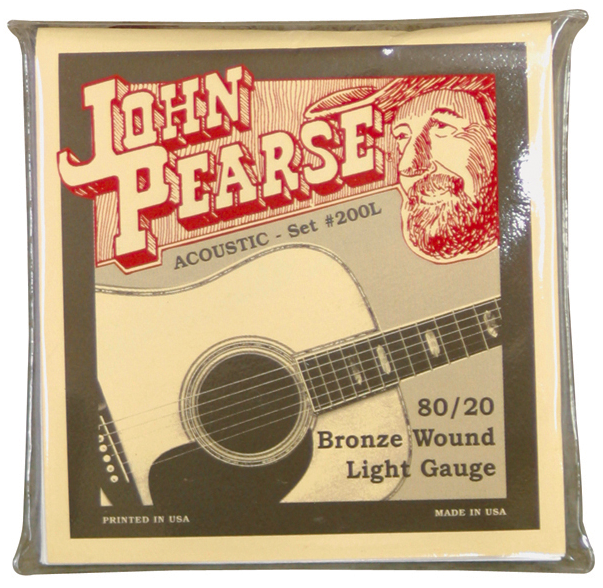 John Pearse 200L Light Gauge Bronze Acoustic Guitar Strings