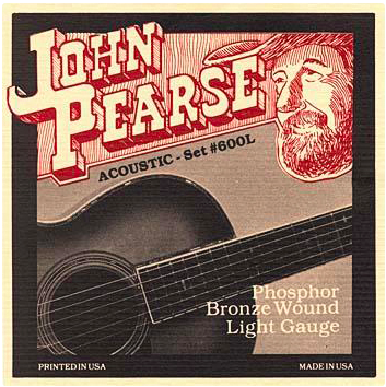 John Pearse 600L Phosphor Bronze Light Acoustic Guitar Strings