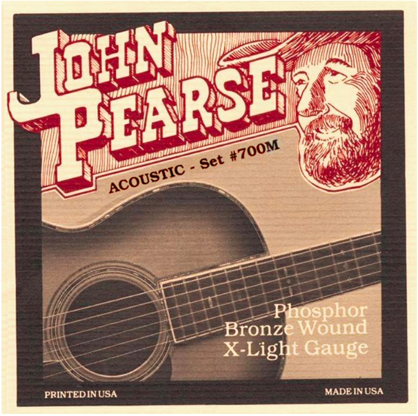 John Pearse 700M Phosphor Bronze Medium Acoustic Guitar Strings