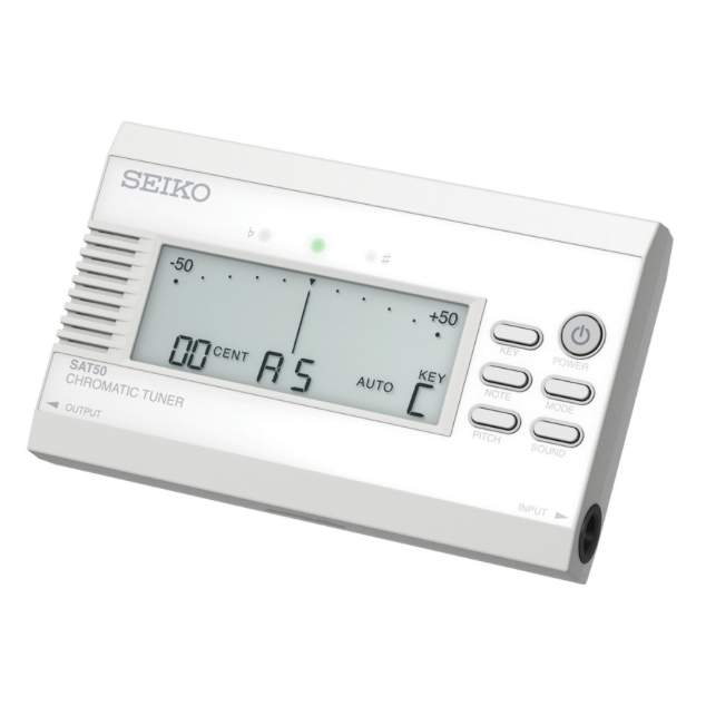 Seiko SAT50WE White Chromatic Tuner