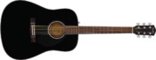 Fender CD-60S Black Solid Top Acoustic Guitar Side
