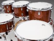 Gretsch CM1-E826P-WG Catalina Maple 6 Piece Walnut Glaze Drum Set Shell Pack Closeup