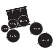 Gretsch CM1-E826P-WG Catalina Maple 6 Piece Walnut Glaze Drum Set Shell Pack Configuration