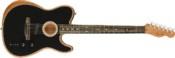 Fender American Acoustasonic Telecaster Black With Gig Bag Side